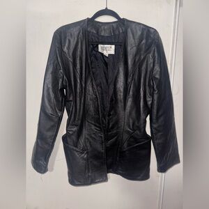 Women's Classic Black Leather Jacket